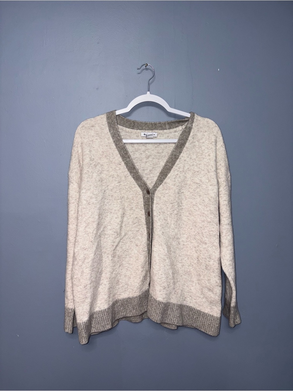 Athleta | Cream Button Down Wool Sweater